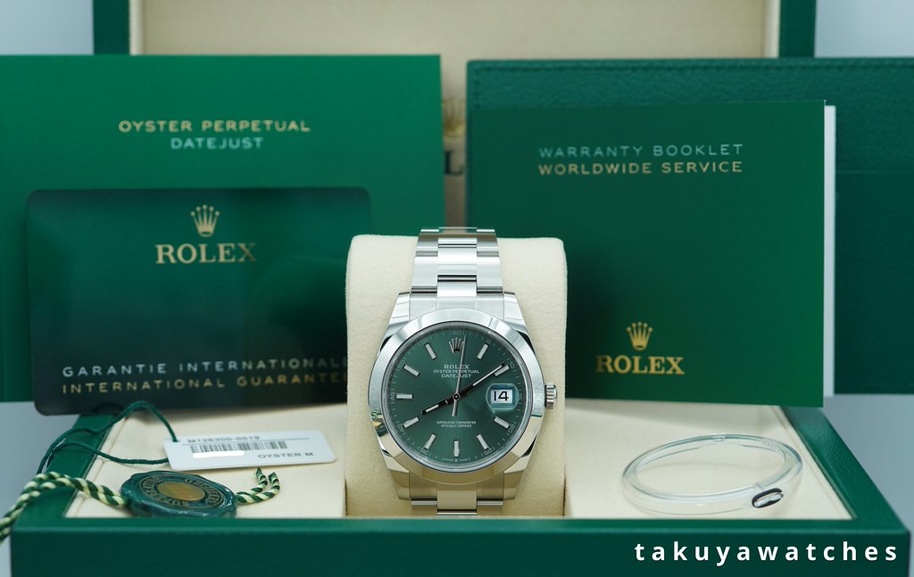レジンアクセサリー　No.127 BRAND NEW Rolex 126300 DATEJUST 41 MINT GREEN DIAL OYSTER BAND
