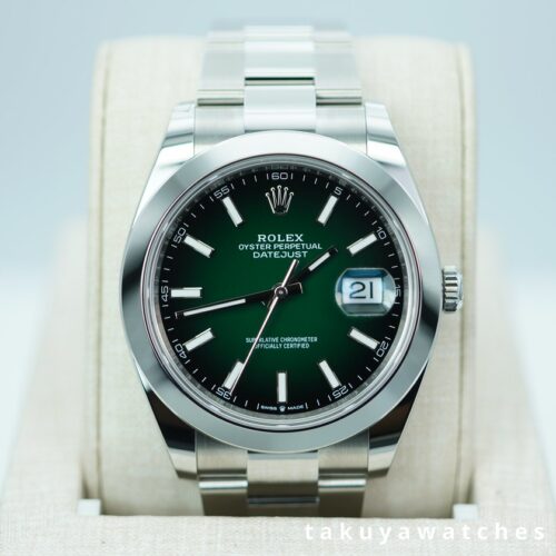 BRAND NEW Rolex 126300 DATEJUST 41 GREEN OMBRE DIAL OYSTER BAND 2026 FULL SET