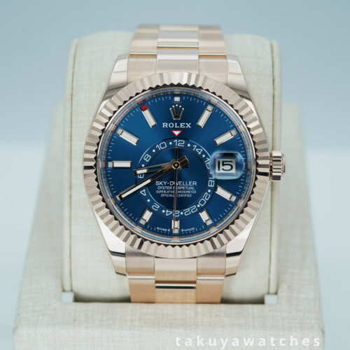 Rolex 336935 SKY-DWELLER 18K ROSE GOLD BLUE DIAL 2024 WARRANTY FULL SET