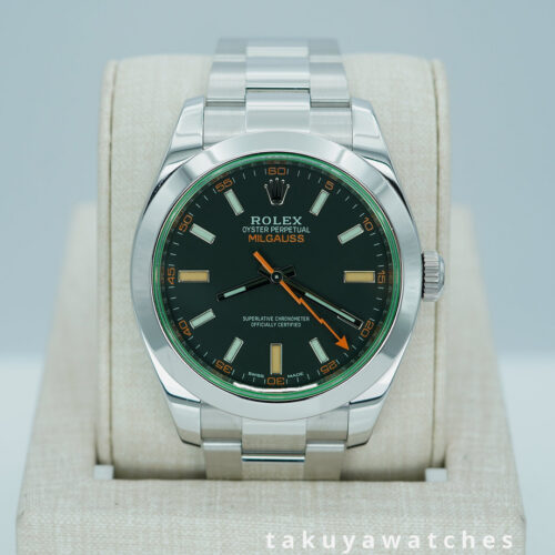 Rolex CPO 116400GV MILGAUSS GREEN CRYSTAL BLACK DIAL WARRANTY FULL SET