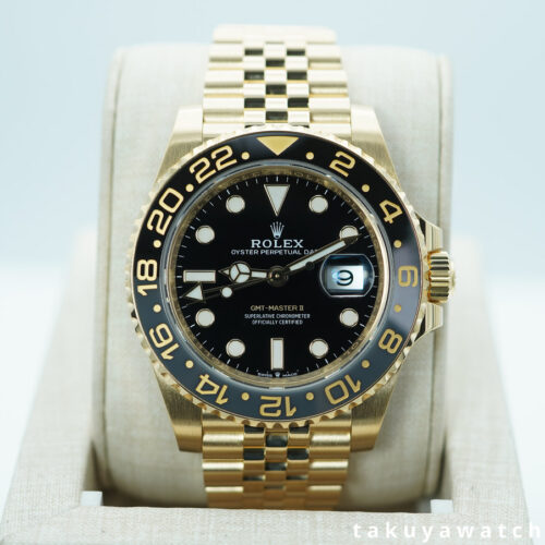 Rolex 126718GRNR GMT MASTER 2 YELLOW GOLD GREY BLACK BEZEL JUBILEE BAND 2024 WARRANTY FULL SET