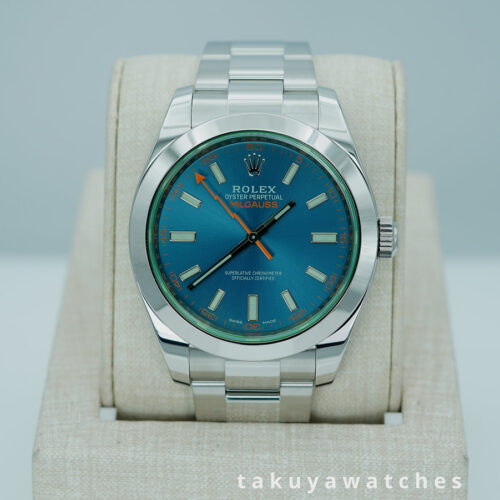 Rolex 116400GV MILGAUSS GREEN CRYSTAL Z BLUE DIAL 2020 FULL SET