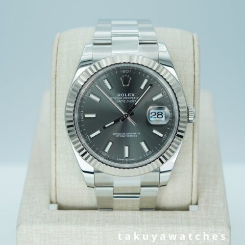 Rolex 126334 DATEJUST 41 FLUTED BEZEL SLATE STICK DIAL 2024 WARRANTY FULL SET
