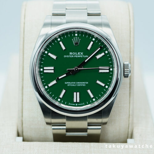 Rolex 134300 OYSTER PERPETUAL 41 GREEN DIAL 2025 WARRANTY FULL SET
