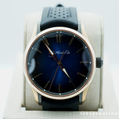 H. Moser & Cie PIONEER CENTRE SECONDS RED GOLD TITANIUM DLC BLUE DIAL FULL SET