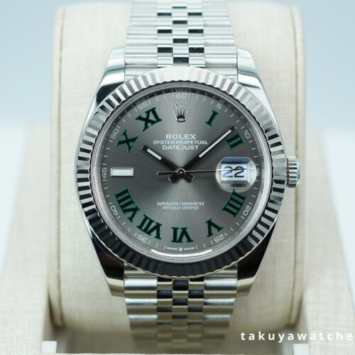 Rolex 126334 DATEJUST 41 FLUTED BEZEL WIMBLEDON DIAL JUBILEE BAND 2021 FULL SET