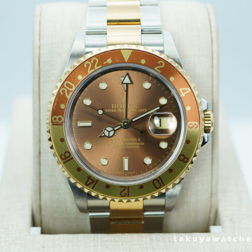 Rolex 16713 GMT MASTER 2 TWO TONE ROOTBEER BROWN DIAL 2005 RSC SERVICED