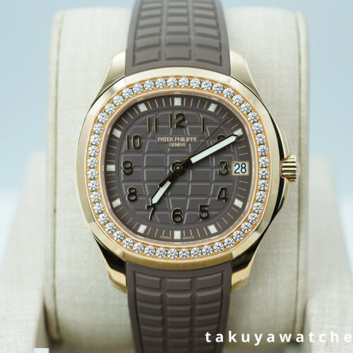 Patek PHILIPPE 5268 AQUANAUT AUTOMATIC ROSE GOLD TAUPE DIAL DIAMOND BEZEL 2025 FULL SET