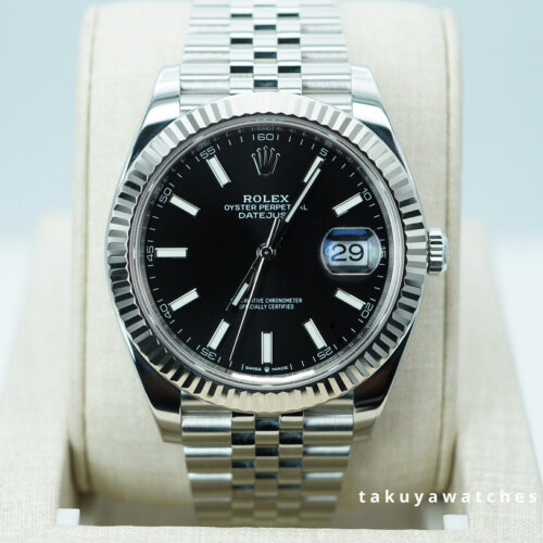 Rolex 126334 DATEJUST 41 FLUTED BEZEL BLACK DIAL JUBILEE BAND 2022 FULL SET